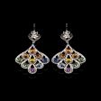 Rainbow Sapphire Gemstones Chandelier Diamond Earrings 14kt Cheap