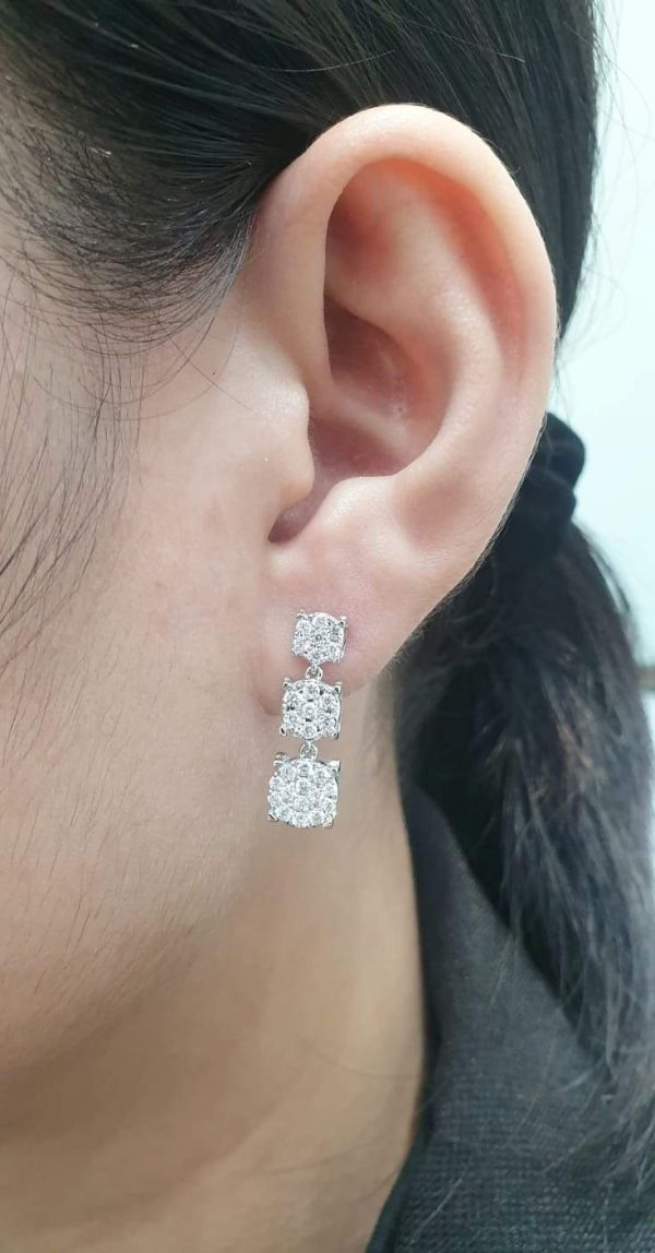 PREORDER | Round Trio Dangling Diamond Earrings 14kt Cheap