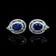 PREORDER | Sapphire Gemstones Oval Diamond Earrings 14kt Online