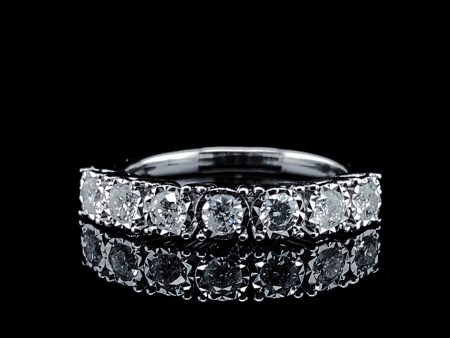 Round Enlarger Setting Half Eternity Diamond Ring 18kt For Sale