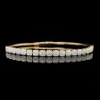 Round Cushion Tennis Bangle Diamond Bracelet 14kt Online Hot Sale