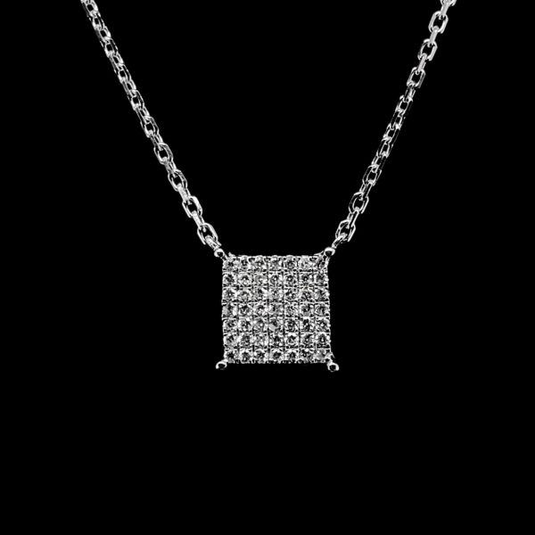 Square Classic Diamond Necklace 18kt Online Sale