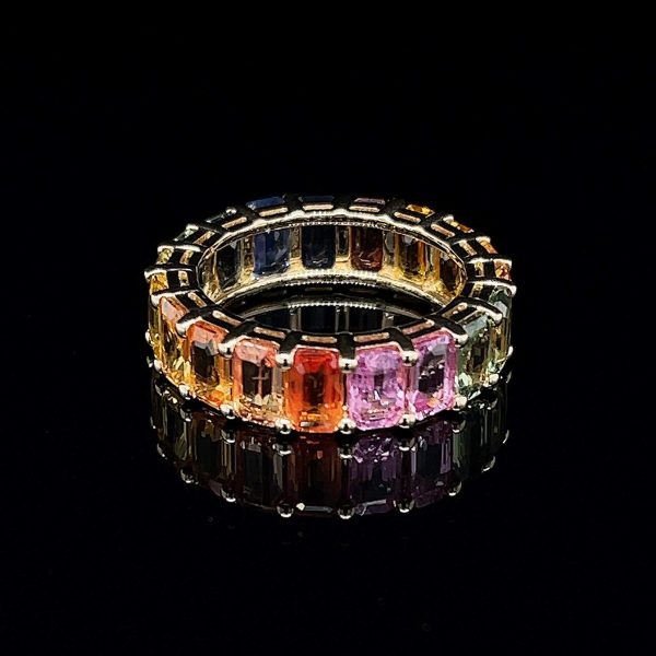 Rainbow Sapphire Full Eternity Ring Online Sale