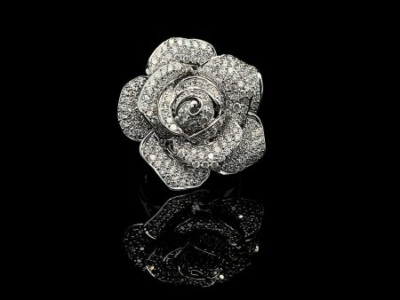 PREORDER | Floral Paved Statement Diamond Ring 14kt Cheap