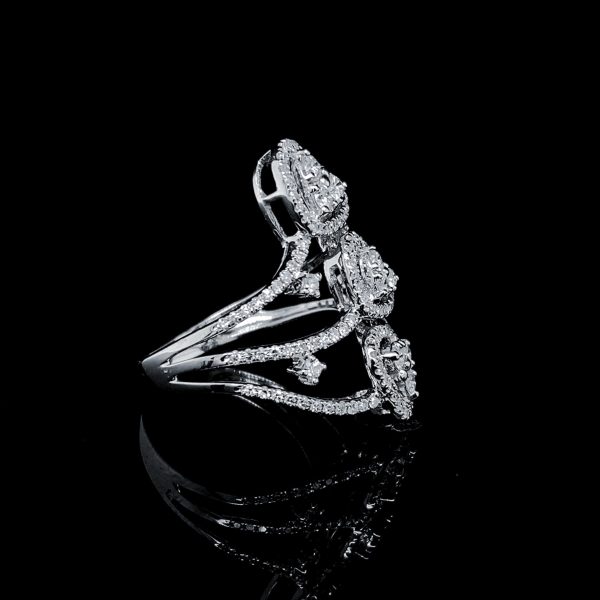 PREORDER | Trinity Heart Halo Statement Diamond Ring 14kt Discount