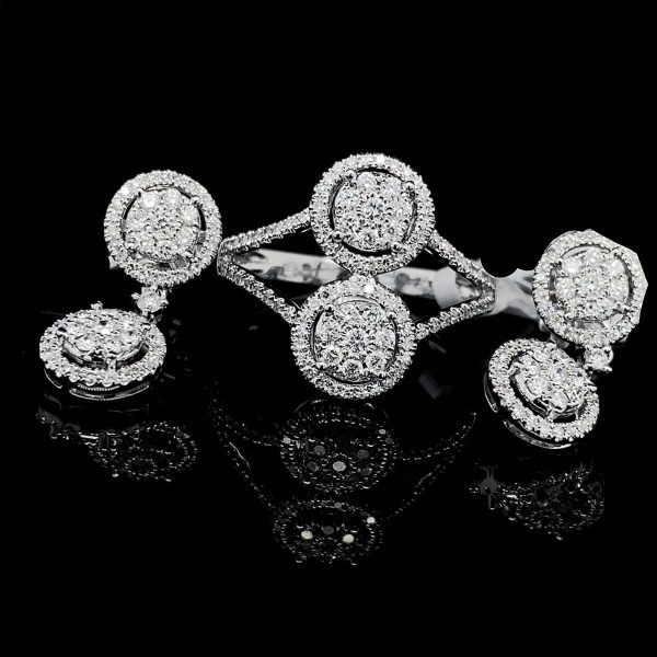 PREORDER| Double Round Diamond Jewelry Set 14kt For Sale