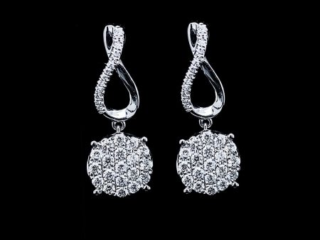 PREORDER | Round Infinity Dangling Diamond Earrings 14kt on Sale