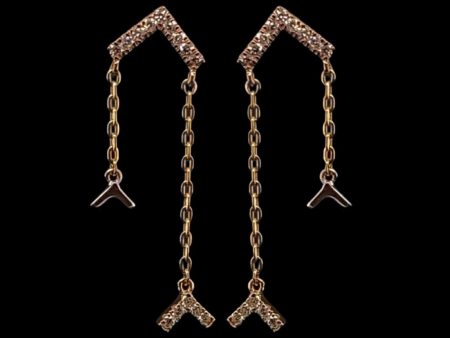 Tringle Drop Dangling Diamond Earrings 18kt Online Hot Sale