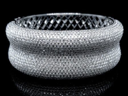 NEW Millionaire’s Paved Diamond Bangle 18kt Hot on Sale