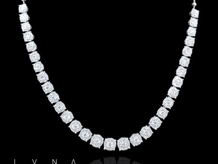 PREORDER | Round Half Eternity Diamond Necklace 14kt For Discount