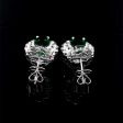 PREORDER | Teardrop Green Emerald Statement Dangling Gemstones Diamond Earrings 14kt Discount