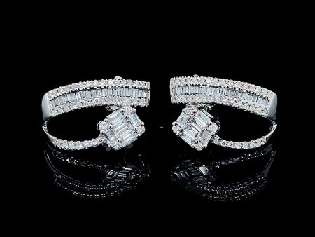 PREORDER | Square Paved Creolle Diamond Earrings 14kt Cheap