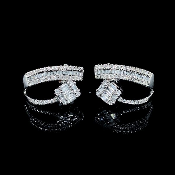 PREORDER | Square Paved Creolle Diamond Earrings 14kt Cheap