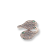 PREORDER | Snake Green Emerald Eyes Paved Band Deco Gemstones Diamond Ring 14kt on Sale