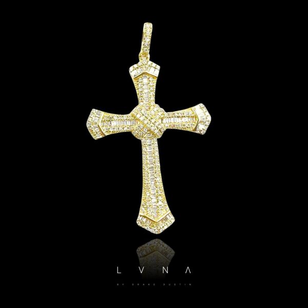 Religious Cross Pendant Diamond Necklace 14kt Cheap