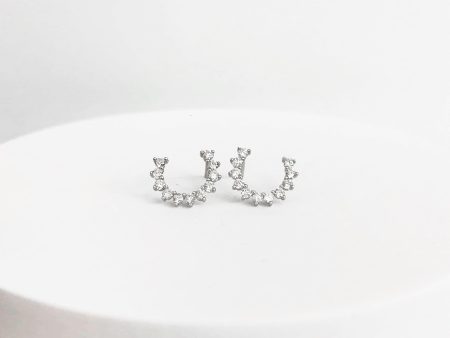 Round Paved Crawler Diamond Earrings 18kt Online