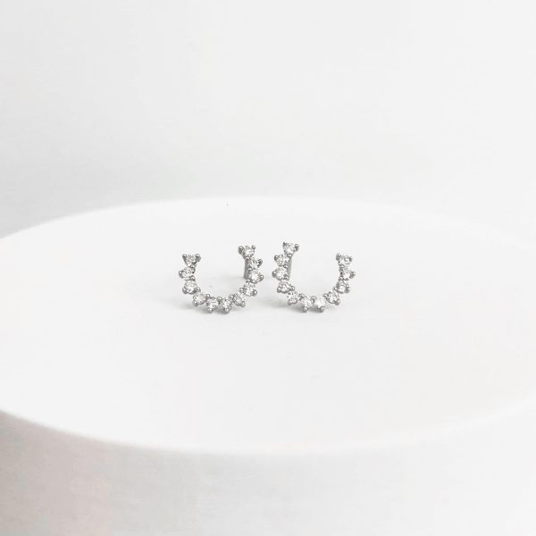 Round Paved Crawler Diamond Earrings 18kt Online