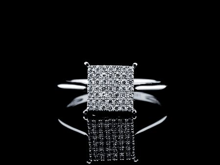 Square Diamond Ring 18kt Discount