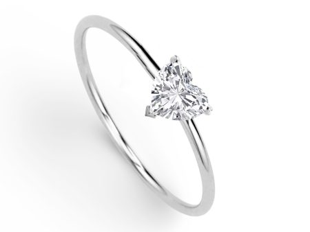 VANA | 0.25ct Heart Brilliant Solitaire Diamond Engagement Ring 14kt For Sale