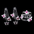 PREORDER | Statement Gemstones Butterfly Claws Deco Pink Rubies Black Diamond Jewelry Set 18kt Fashion