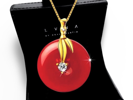 Red Agate Gemstones Diamond Necklace 18kt Yellow Gold 18” Online Hot Sale