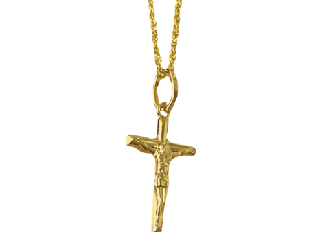 #GOLD2024 | 18K Cross Necklace in Rope Chain 18” Online Hot Sale