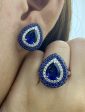 PREORDER | Teardrop Sapphire Paved Diamond Jewelry Set 14kt on Sale