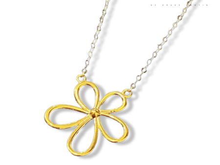 #GOLD2024 | 18K Golden Big Flower Necklace Classic Chain 16-18” Supply