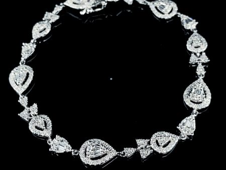 PREORDER | Teardrop Cluster Eternity Diamond Bracelet 14kt Discount