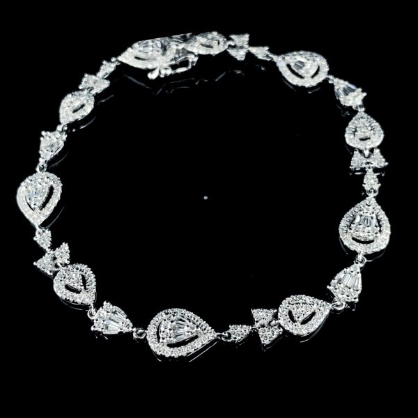 PREORDER | Teardrop Cluster Eternity Diamond Bracelet 14kt Discount