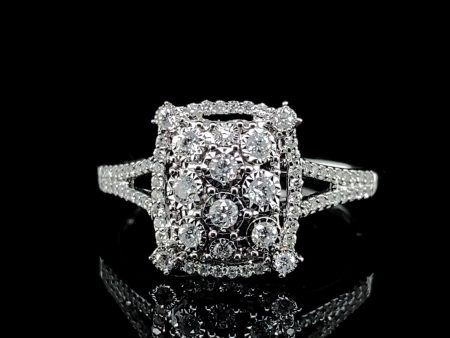 Radiant Halo Diamond Ring 14kt Hot on Sale