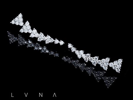 PREORDER | Triangle Deco Cluster Shape Crawler Diamond Earrings 18kt For Discount