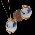 #GOLD2024 | 18K Golden Cameo Necklace Foxtail Chain 18” For Sale