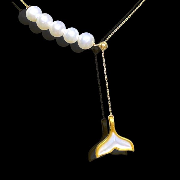 #GOLD2024| 18K Enamel Mermaid Pearl Necklace on Sale