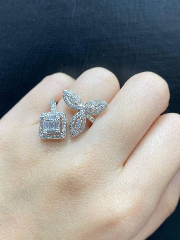 PREORDER | Square Marquise Deco Diamond Ring 14kt Cheap