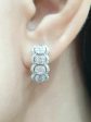 Round Oval Paved Hoop Diamond Earrings 14kt Online