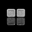 Square Paved Diamond Earrings 18kt For Cheap