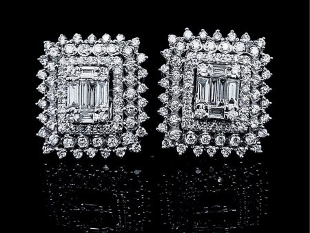 PREORDER | Square Statement Diamond Earrings 14kt Hot on Sale