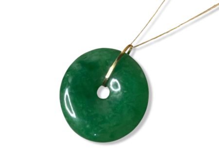 #GOLD2024 | 18K Golden Big Jade Necklace Foxtail Chain 18” Cheap