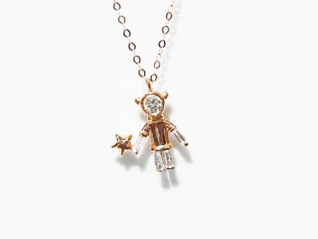 Rose Little Star Man Diamond Necklace 18kt Fashion