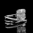 Square Crossover Diamond Ring 14kt For Cheap