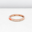 Rose Eternity Round Neon Orange Enamel Diamond Ring 18kt Online