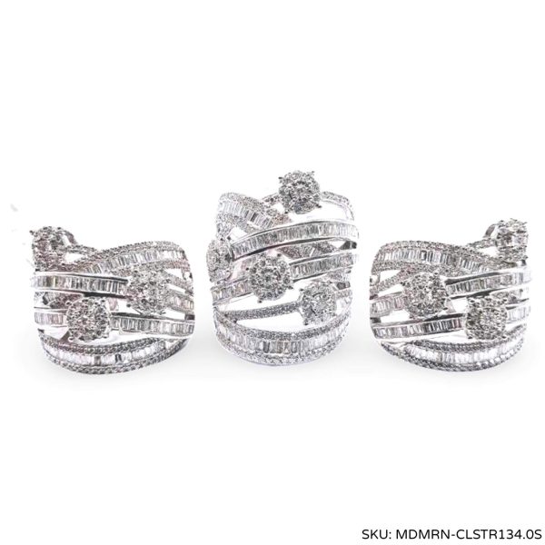 Round Loop Statement Diamond Jewelry Set 14kt For Cheap