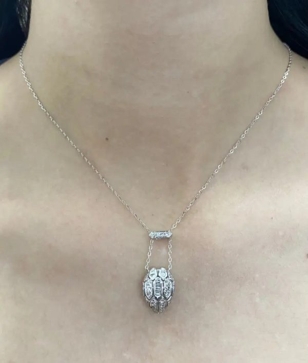 PREORDER | Serpent Deco Diamond Necklace 18kt For Sale