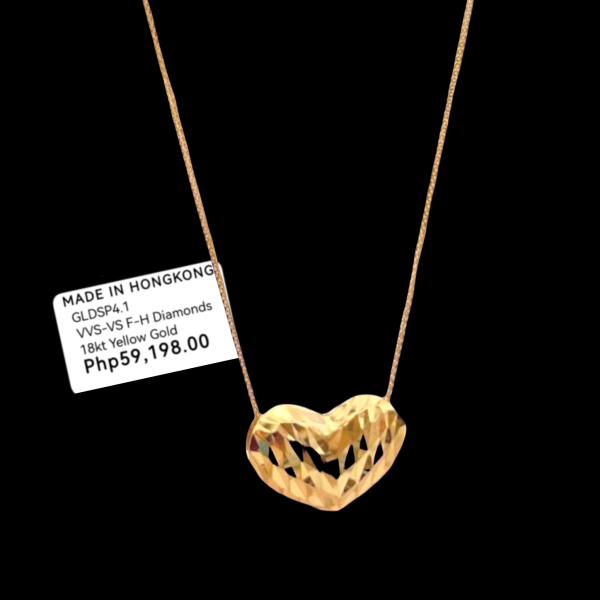 #GOLD2024 | 18K Golden Chunky Heart Necklace Foxtail Chain 18” Supply