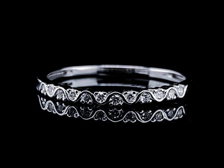 Round Wave Half Eternity Diamond Ring 18kt on Sale