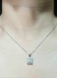 Square Classic Paved Diamond Necklace 18kt Hot on Sale