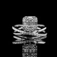 Square Crossover Diamond Ring 14kt For Cheap