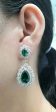 PREORDER | Teardrop Green Emerald Statement Dangling Gemstones Diamond Earrings 14kt Discount