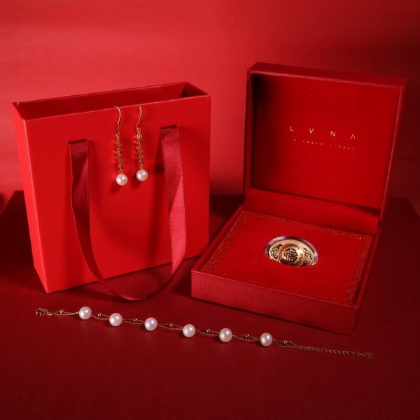 The Vault | Akoya Pearl 2 Layer Bracelet & Golden Feather Earrings Set + FREE 24kt Lucky Golden Boat & ₱10,000 worth of LVNA GCs  l Fashion